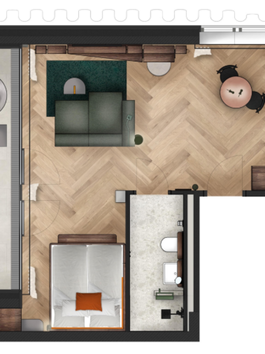 Grundriss: Apartment Loggia im Zipper