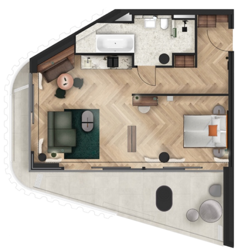 Layout of 'Apartment Home' in The Zipper